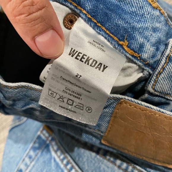 Women's Weekday Frame Pleat Denim Trousers Size 27‎ - Picture 6 of 10